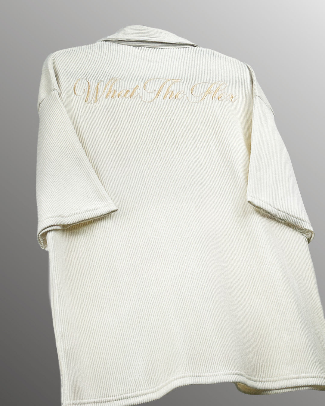 WildFlex Premium Cream Textured Ribbed Cotton Shirt