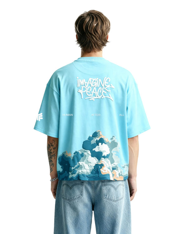 WildFlex Premium Imagine Peace Boxy-Fit Cotton T-Shirt for Men