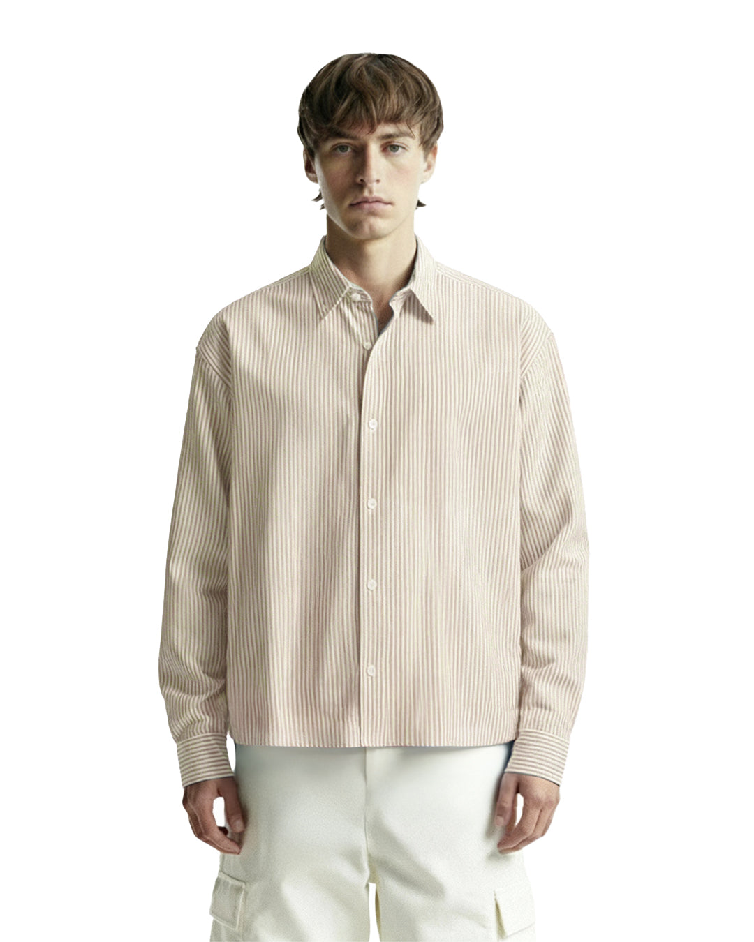 WildFlex Premium Yellow Striped Cotton Button-Up Shirt